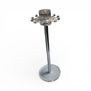 clear acrylic necklace holder with 12 rotating hooks